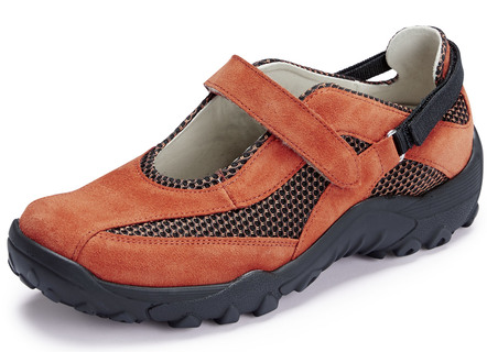 Waldläufer trekkingpantoffels van suède en textielmateriaal