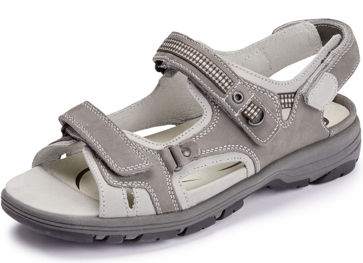 Sandalen & slippers - Waldläufer, sportieve damessandalen, breedte H, met uitneembaar voetbed, in Größe 4 1/2 bis 9, in Farbe GRAFIET-LICHTGRIJS Ansicht 1
