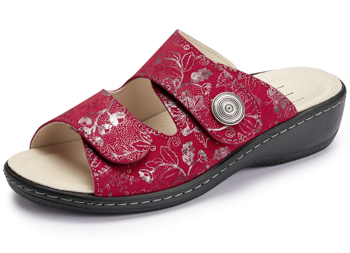 Sandalen & slippers - ELENA EDEN, klassieke damesmuiltjes, breedte H, met uitneembaar voetbed, in Größe 036 bis 043, in Farbe ROOD Ansicht 1