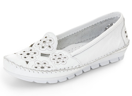 Gemini mocassin loafer van luchtig geperforeerd rundnappaleer