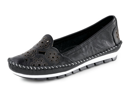 Gemini mocassin loafer van luchtig geperforeerd rundnappaleer