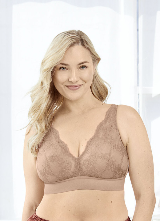 - Glamoureuze bh met elastische kant aan de voorkant, in Cup C, in Farbe KARAMEL Ansicht 1