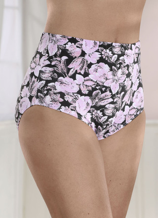 Zwarte slip met bloemendessin
