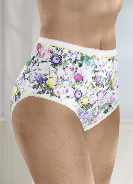Slips - Slip met briljant gekleurde digitale print, in Größe 042 bis 050, in Farbe WIT-MULTICOLOR Ansicht 1
