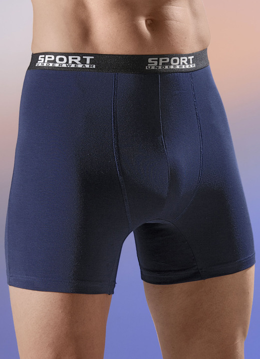 Pants & boxershorts - Set van vier broeken met elastische tailleband, in Größe 004 bis 010, in Farbe 2X MARINE, 2X BORDEAUX