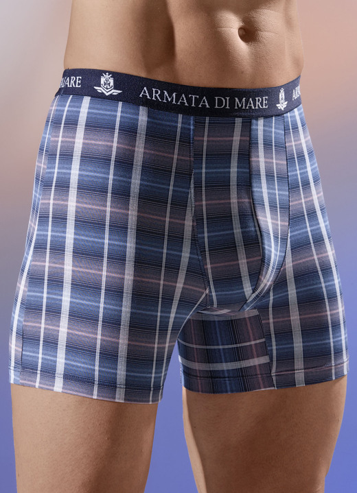 - Pak van vier slips met ruitjesmotief, in Größe 004 bis 010, in Farbe BLAUW-MULTICOLOR