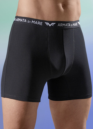 Set van drie boxershorts met elastische band, effen