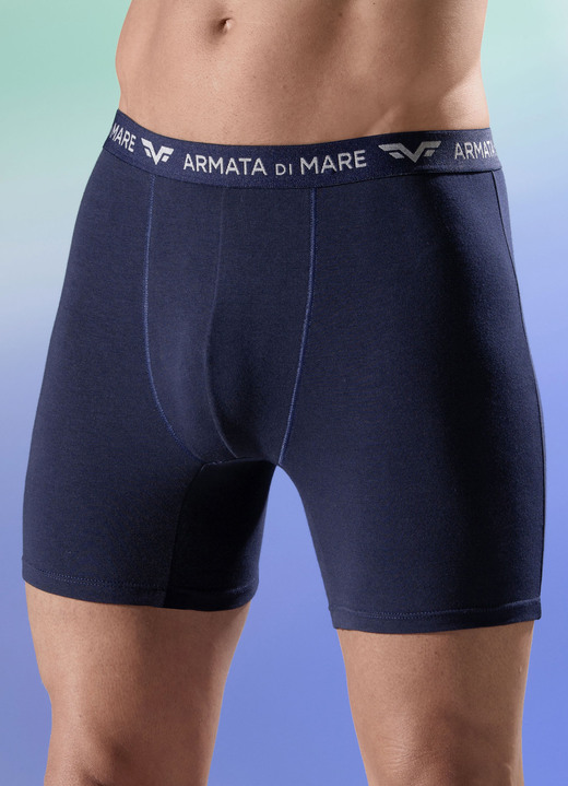 Pants & boxershorts - Set van vier broeken met elastische tailleband, in Größe 004 bis 011, in Farbe 2 X MARINEBLAUW, 2 X BORDEAUXROOD