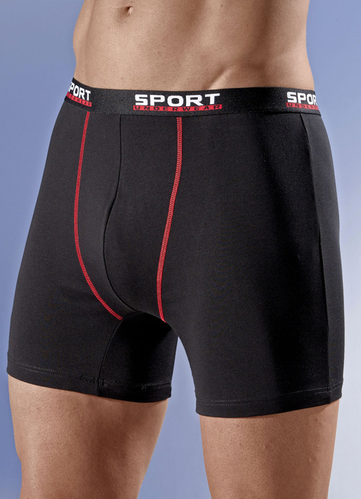 Pants & boxershorts - Set van vier broeken met elastische tailleband, in Farbe 2XSCHWARZ ZWART, 2X MARINE