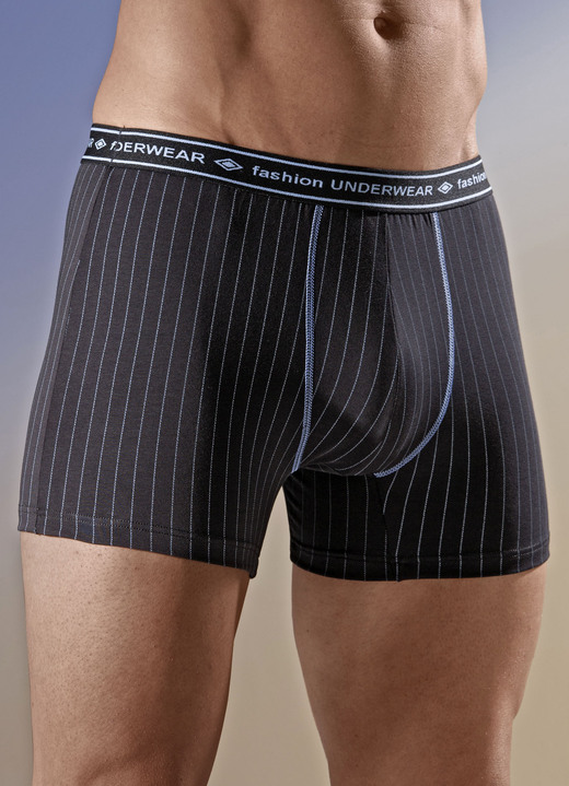 Pants & boxershorts - Set van vier boxershorts met streepjesmotief, in Größe 005 bis 011, in Farbe 2X ZWART/BLAUW, 2X BLAUW/ZWART Ansicht 1
