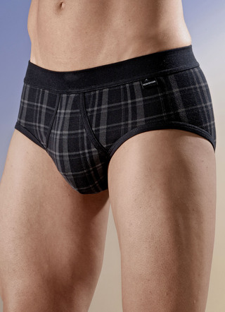 Schiesser two-pack slip met ruitjesmotief