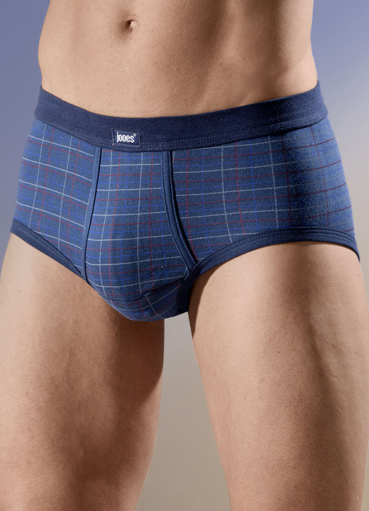 - Set van vijf slips van fijne rib, in Größe 005 bis 014, in Farbe 3 X MARINEBLAUW, 2 X UNI MARINE