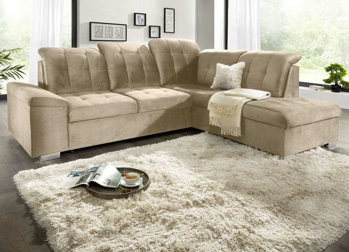 - Gestoffeerde zithoek met slaapfunctie, in Farbe BEIGE Ansicht 1