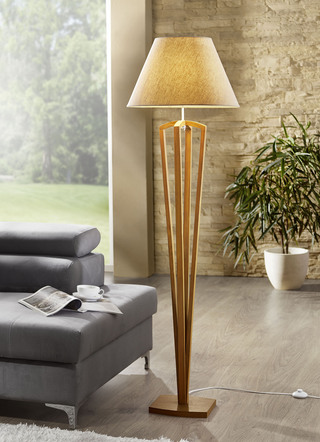 Vloerlamp van massief eikenhout