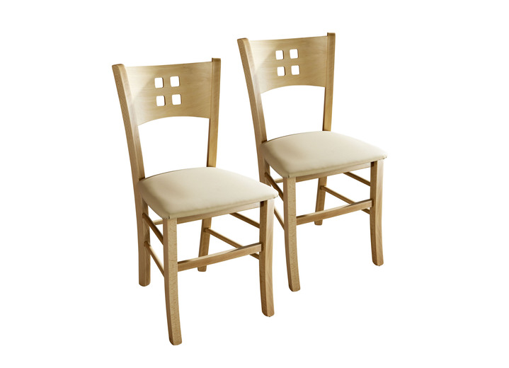 Stoelen & zitbanken - Combinatie sterke stoelen, set van 2, in Farbe BEUKENCRÈME Ansicht 1