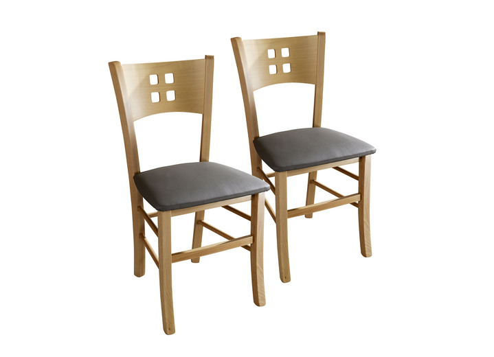 Stoelen & zitbanken - Combinatie sterke stoelen, set van 2, in Farbe BEUKENGRIJS Ansicht 1
