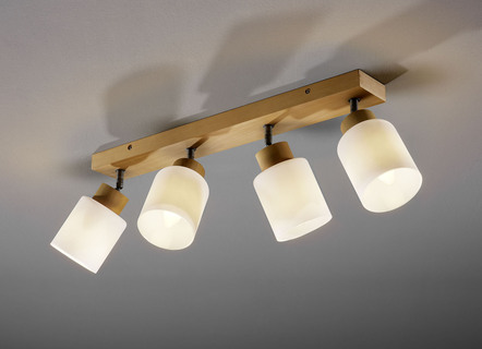 Plafondlamp met glazen kappen