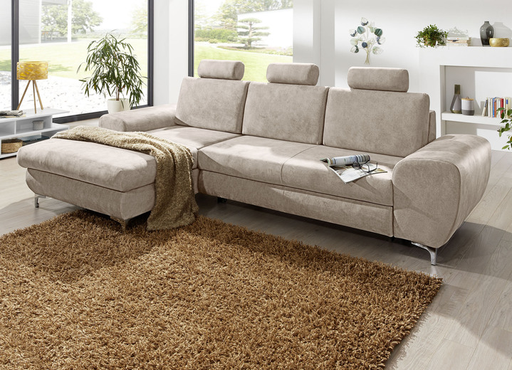 - Elegante gestoffeerde hoek met bedfunctie, in Farbe BEIGE Ansicht 1