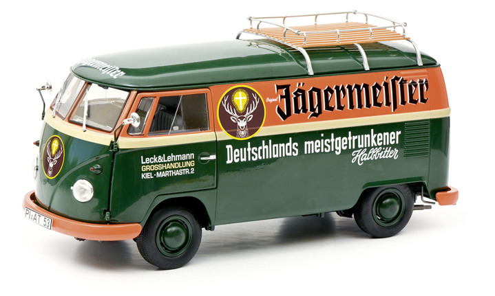 - VW T1b “Jägermeister”, in Farbe GROEN-ORANJE