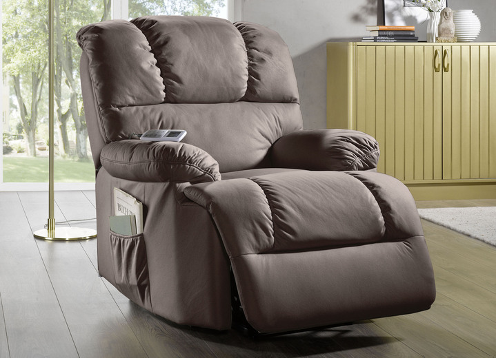 TV-Fauteuil / Relax-fauteuil - Ontspanningsstoel met comfortabele kantelfunctie, in Farbe BRUIN, in Ausführung relaxfauteuil, mechanisch instelbaar Ansicht 1