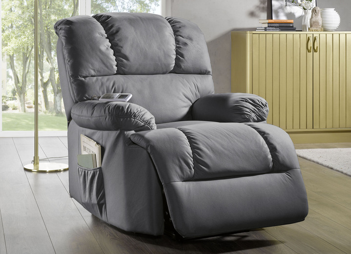 TV-Fauteuil / Relax-fauteuil - Ontspanningsstoel met comfortabele kantelfunctie, in Farbe GRIJS, in Ausführung relaxfauteuil, mechanisch instelbaar Ansicht 1