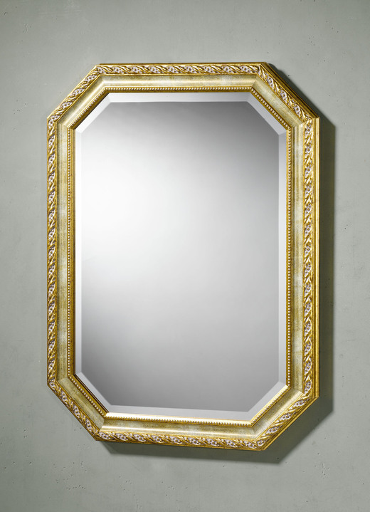 Garderobemeubels - Spiegel van grenenhout, in Farbe CRÈME-GOUD