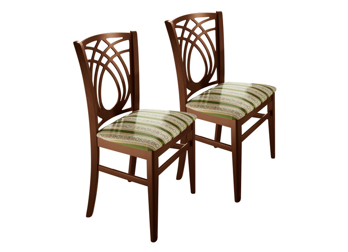 - Stoelen met gestreepte bekleding, in Farbe GROEN Ansicht 1