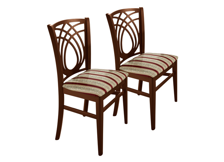 - Stoelen met gestreepte bekleding, in Farbe ROOD Ansicht 1