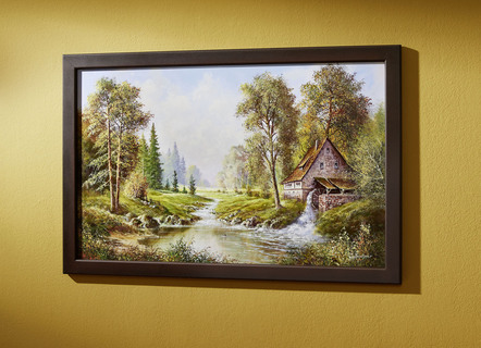 Foto met houten frame