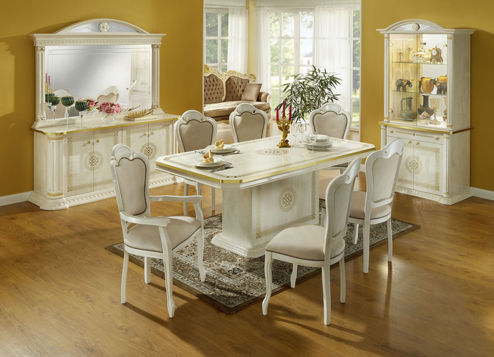 - Stijlvol meubel met een hoogglans gelakt kunststof oppervlak, in Farbe BEIGE-GOUD, in Ausführung Buffet zonder spiegel