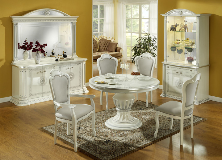 - Stijlvol meubel met een hoogglans gelakt kunststof oppervlak, in Farbe WIT-ZILVER, in Ausführung Salontafel