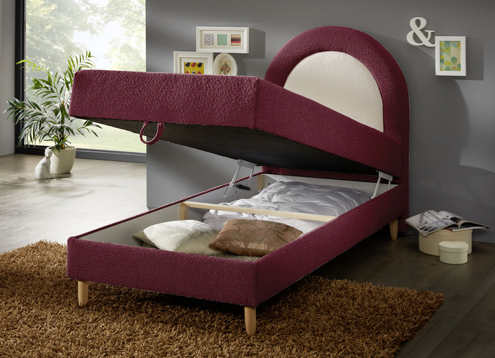 - Perfect gevormd boxspringbed, in Farbe BORDEAUX-CRÈME