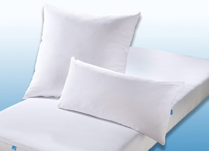 - Klimaatregulerende kussensloop voor een betere slaapkwaliteit, in Größe 120 (80/80 cm) bis 121 (40/80 cm), in Farbe WIT Ansicht 1
