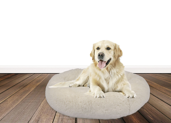 Praktische hulpmiddelen - Ultrazacht honden-/kattenmandje van premium pluche, in Farbe BEIGE, in Ausführung Maat S: diameter 58 cm Ansicht 1