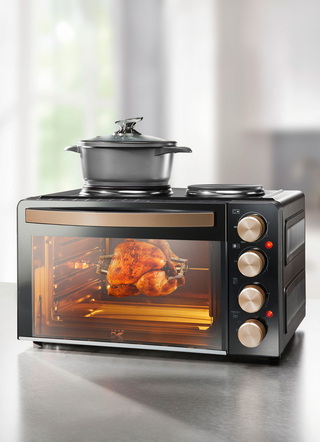 Kleine keuken 2-in-1: kookplaat en oven