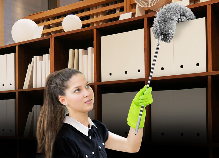 - Telescopische plumeauset, 6-delig, van Clever Clean, in Farbe GRIJS-ZILVER Ansicht 1