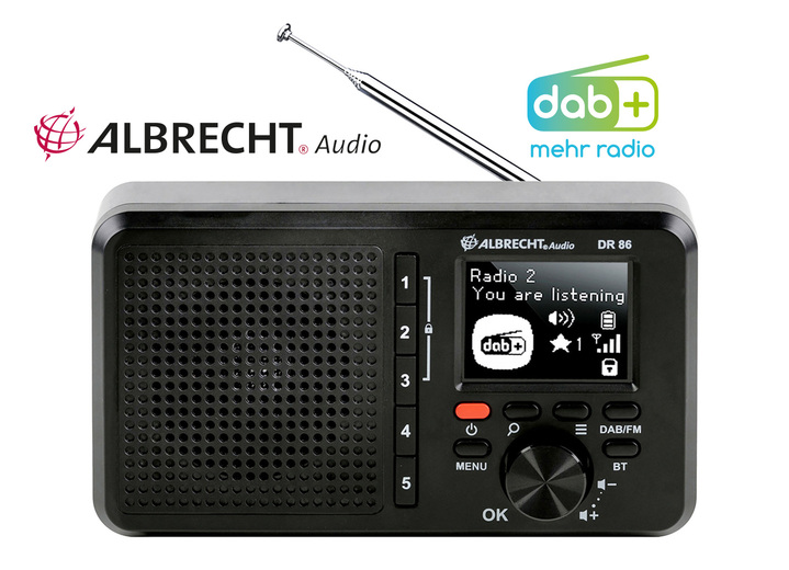 - Albrecht digitale radio DR 86 met grote knoppen, in Farbe ZWART Ansicht 1