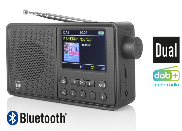 Muziekapparaten - Draagbare DAB+ radio MCR 120 van Dual, in Farbe ZWART Ansicht 1