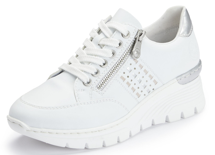 Instappers & veterschoenen - Rieker, comfortabele damessneakers, breedte G, met rits, in Größe 036 bis 042, in Farbe WIT Ansicht 1