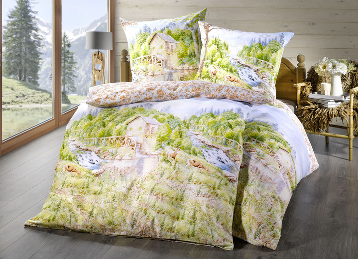 Beddengoed - Beddengoedset aan beide zijden bedrukt met een landschapsmotief, in Größe 111 (40/80 cm + 135/200 cm) bis 412 (4-delige voordeelset), in Farbe MEERKLEURIG Ansicht 1