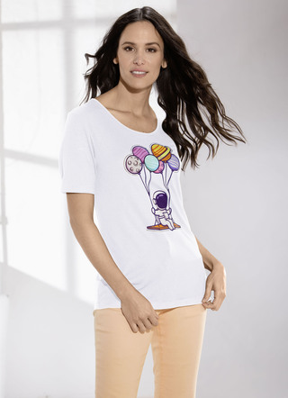 Shirt met strass-steentjes vooraan in 2 kleuren