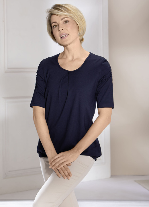 Shirts - Shirt met stolpplooien in 2 kleuren, in Größe 036 bis 048, in Farbe MARIENE Ansicht 1