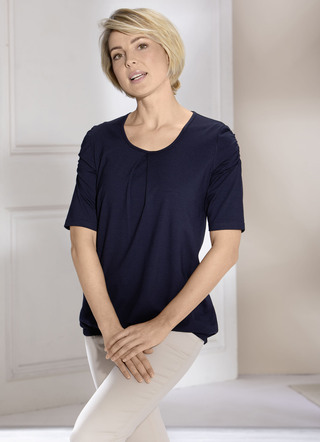Shirt met stolpplooien in 2 kleuren