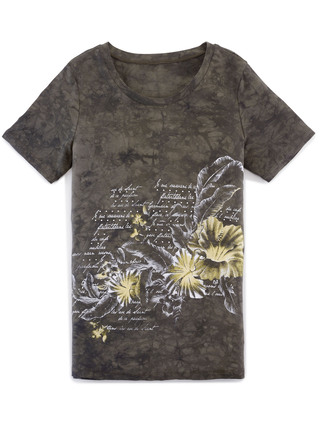Shirt in eigentijdse batik look in 2 kleuren