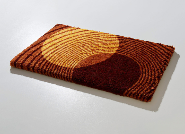 Badmatten - Badkamerset van LineaDue met antislip achterkant, in Größe 100 (Matje, halfrond 50/80 cm) bis 112 (Toiletdekselafdekking 47/50 cm), in Farbe TERRA Ansicht 1