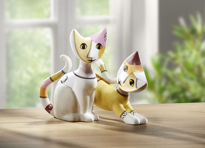 Beeldjes - Kattentrio van kunstenares Rosina Wachtmeister, in Farbe MULTICOLOR