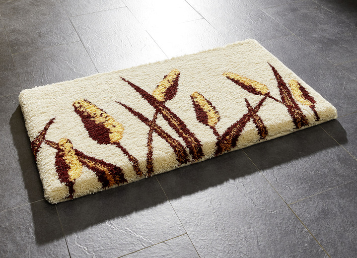 Badmatten - Badkamerset met antislip-onderkant, van Grund, in Größe 100 (Matje, halfrond 50/80 cm) bis 112 (Toiletdekselafdekking 47/50 cm), in Farbe TERRA