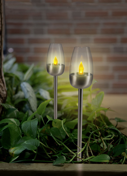 - Solarfakkel met vlameffect in een set van 2, in Farbe ZILVER Ansicht 1