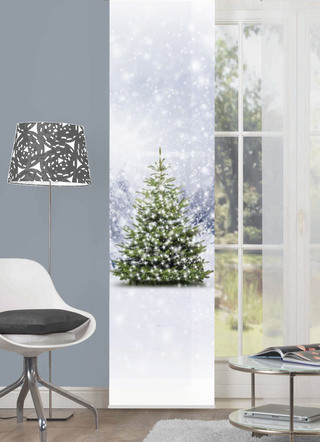 Schuifgordijn met kerstboommotief