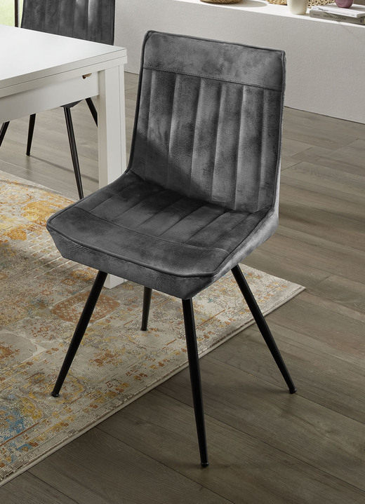 Stoelen & zitbanken - Set van 2 stoelen met stijl en kwaliteit, in Farbe ANTRACIET Ansicht 1